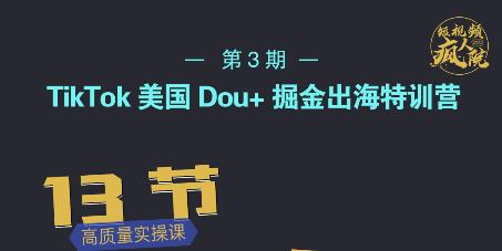 TikTok美国Dou+掘金出海特训营，美国dou+成功投放95%-网创社区
