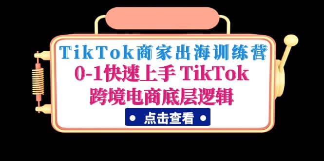 TikTok商家出海训练营：0-1快速上手 TikTok跨境电商底层逻辑(无水印)-网创社区