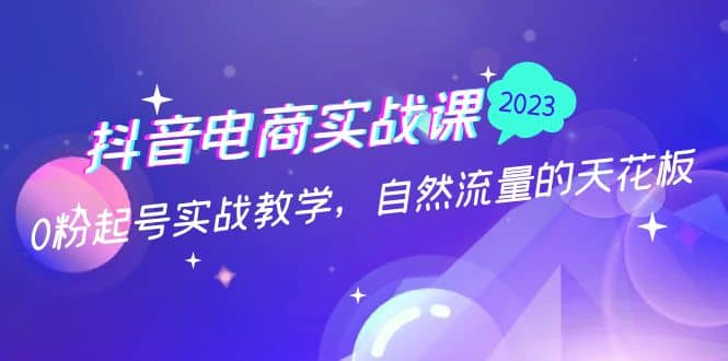 抖音电商实战课：0粉起号实战教学，自然流量的天花板（2月19最新）-网创社区