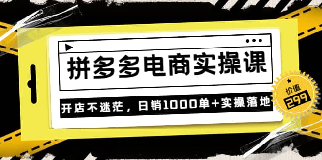 《拼多多电商实操课》开店不迷茫，日销1000单+实操落地（价值299元）-网创社区