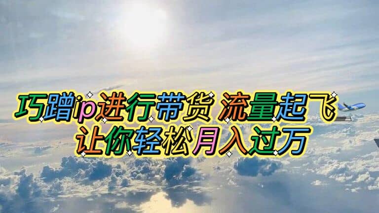 巧蹭ip进行带货，流量起飞，让你轻松月入过万-网创社区
