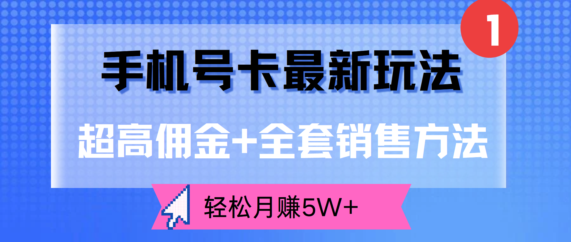 超高佣金+全套销售方法，手机号卡最新玩法，轻松月赚5W+-网创社区