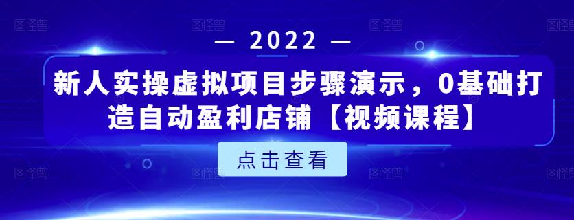 新人实操虚拟项目步骤演示，0基础打造自动盈利店铺【视频课程】-网创社区