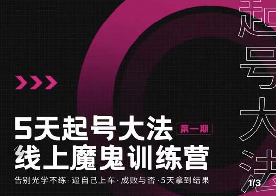 五天起号魔鬼训练营，告别光学不练，逼自己上车，成败与否，5天拿到结果-网创社区