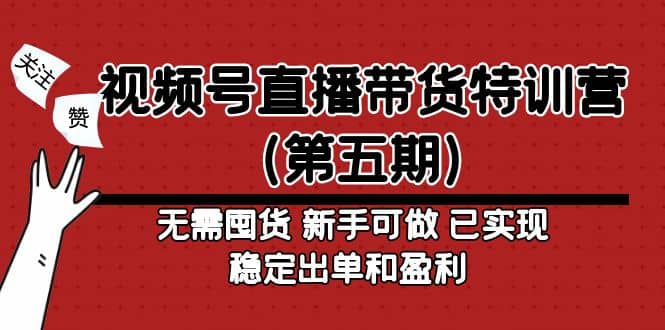 视频号直播带货特训营（第五期）无需囤货 新手可做 已实现稳定出单和盈利-网创社区