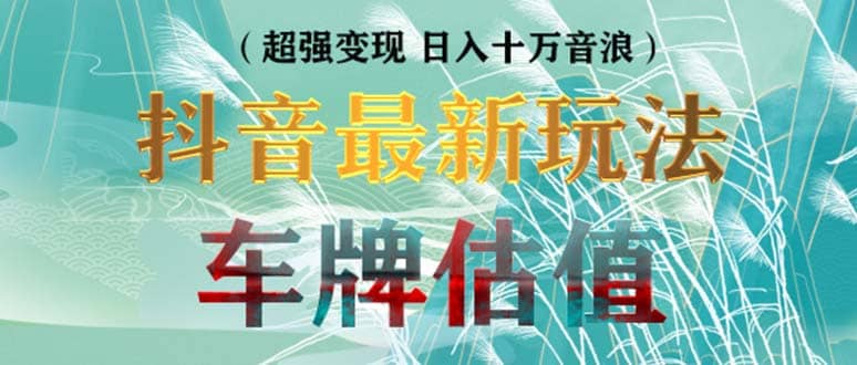 抖音最新无人直播变现直播车牌估值玩法项目 轻松日赚几百+【详细玩法教程】-网创社区