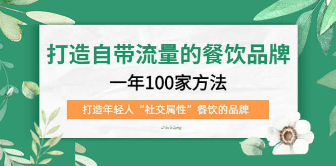 打造自带流量的餐饮品牌：一年100家方法 打造年轻人“社交属性”餐饮的品牌-网创社区