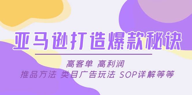亚马逊打造爆款秘诀：高客单 高利润 推品方法 类目广告玩法 SOP详解等等-网创社区