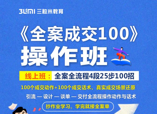 《全案成交100》全案全流程4段25步100招，操作班-网创社区