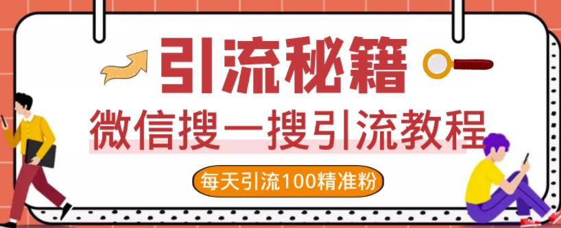微信搜一搜引流教程，每天引流100精准粉-网创社区
