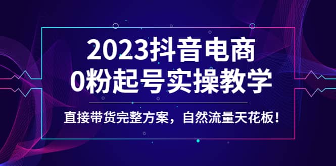 2023抖音电商0粉起号实操教学，直接带货完整方案，自然流量天花板-网创社区