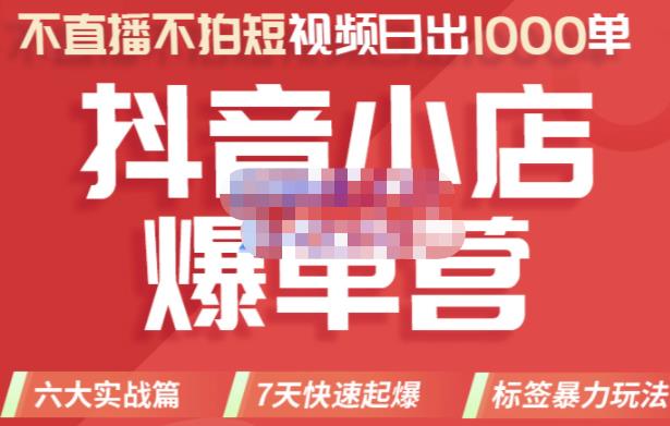 2022年抖音小店爆单营，不直播、不拍短视频、日出1000单，暴力玩法-网创社区