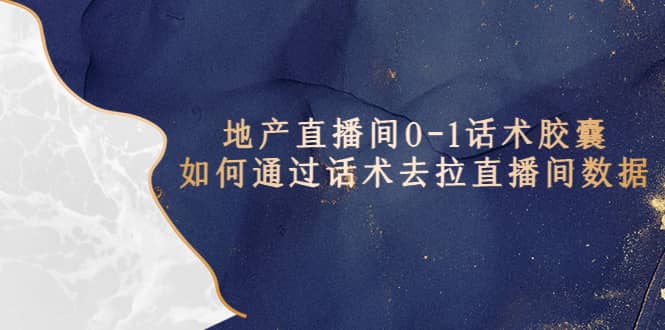 地产-直播间0-1话术胶囊，知道怎么通过话术去拉直播间数据-网创社区