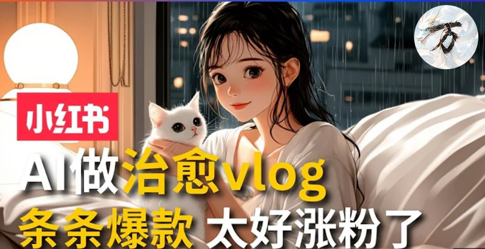 AI治愈系vlog动画视频，小红书7天 涨粉破千，商单报价1500+，0成本制作，日入2000+，有手就会 -网创社区
