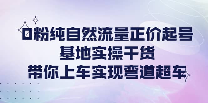 0粉纯自然流量正价起号基地实操干货，带你上车实现弯道超车-网创社区