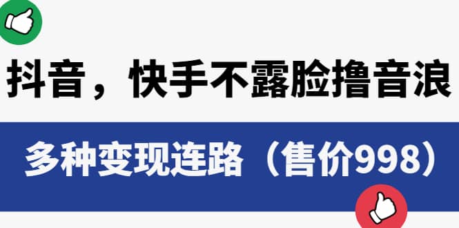 抖音，快手不露脸撸音浪项目，多种变现连路（售价998）-网创社区