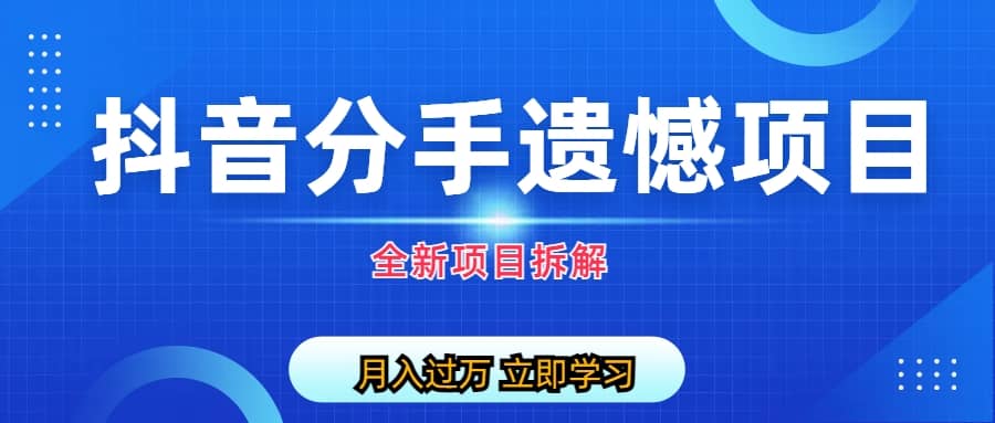 自媒体抖音分手遗憾项目私域项目拆解-网创社区