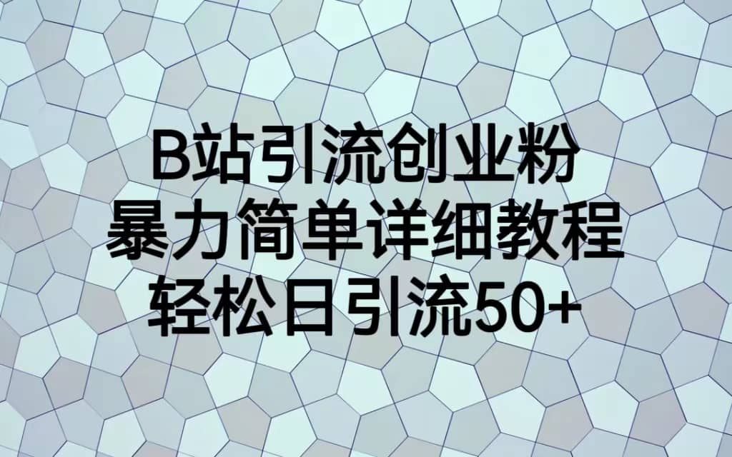 B站引流创业粉，暴力简单详细教程，轻松日引流50+-网创社区