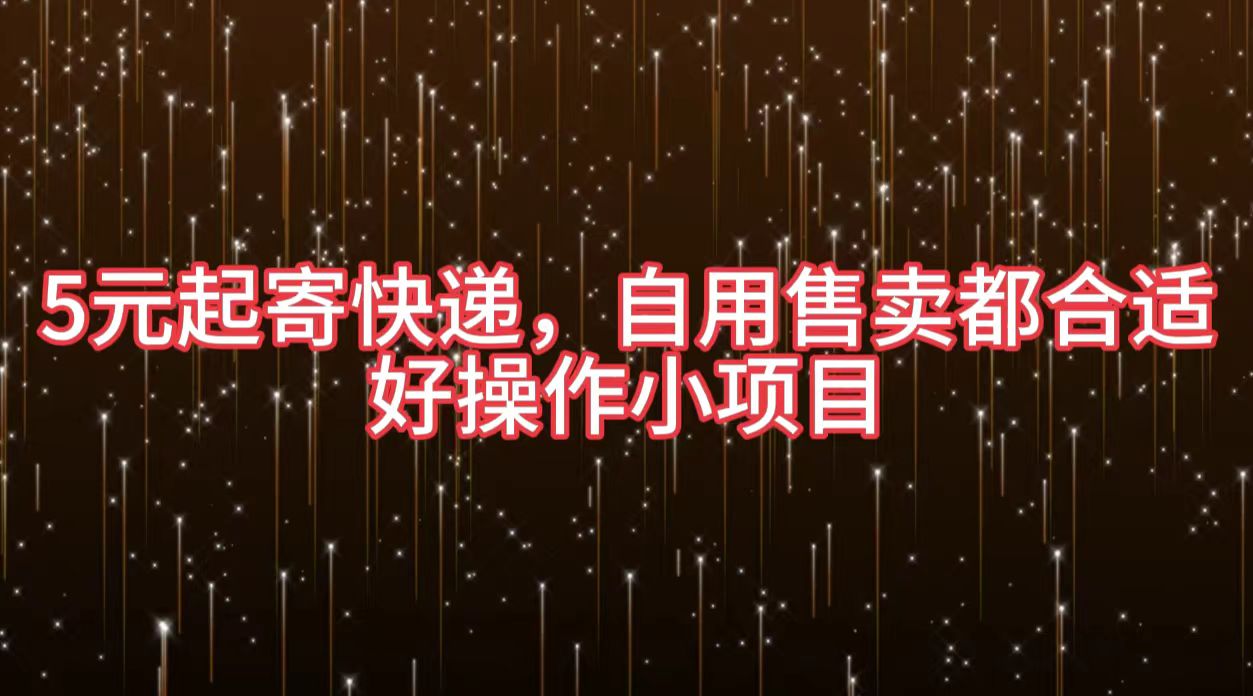5元起寄快递，自用售卖都合适，好操作小项目-网创社区