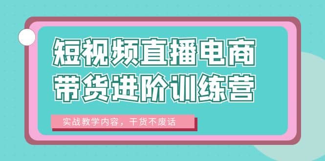 短视频直播电商带货进阶训练营：实战教学内容，干货不废话-网创社区