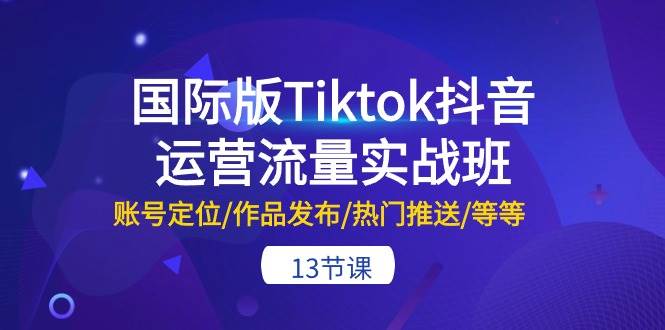 国际版Tiktok抖音运营流量实战班：账号定位/作品发布/热门推送/等等-13节-网创社区