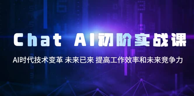 Chat AI初阶实战课，AI时代技术变革 未来已来 提高工作效率和未来竞争力-网创社区