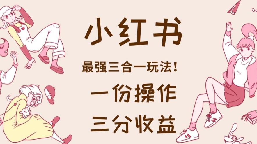 小红书最强三合一玩法，一份操作获得三份收益！【揭秘】-网创社区