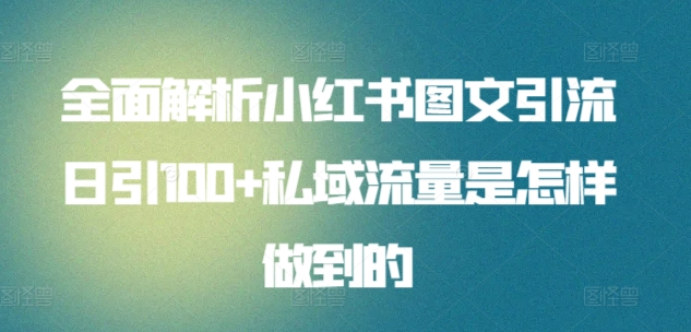暴力引流 小红书图文引流日引100私域全面拆解【打粉人必看】-网创社区