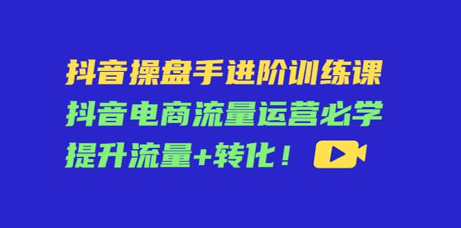 抖音操盘手进阶训练课：抖音电商流量运营必学，提升流量+转化-网创社区