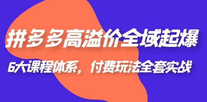 拼多多-高溢价 全域 起爆，6大课程体系，付费玩法全套实战-网创社区