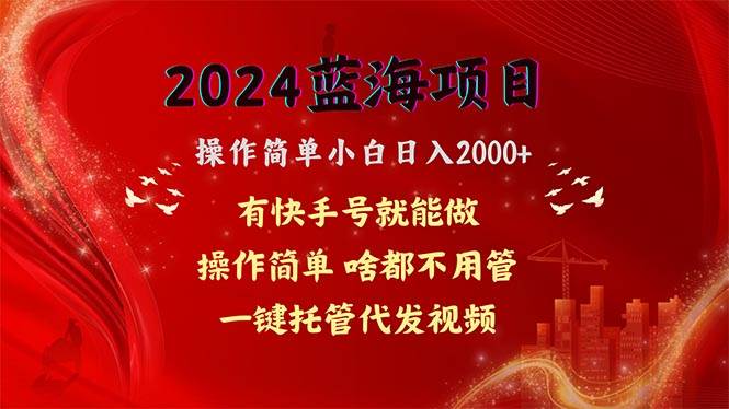 2024蓝海项目，网盘拉新，操作简单小白日入2000+，一键托管代发视频，…-网创社区