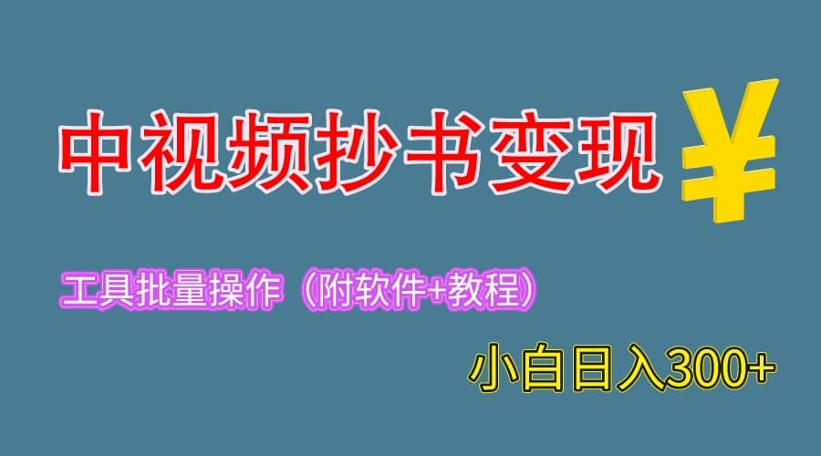 2023中视频抄书变现（附工具+教程），一天300+，特别适合新手操作的副业-网创社区
