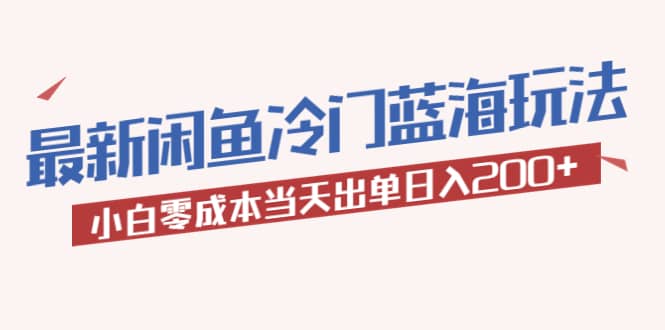 2023最新闲鱼冷门蓝海玩法，小白零成本当天出单日入200+-网创社区