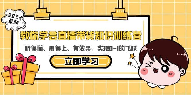 教你学会直播带货知识训练营，听得懂、用得上、有效果，实现0-1的飞跃-网创社区