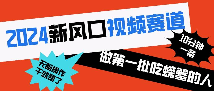 2024新风口视频赛道 做第一批吃螃蟹的人 10分钟一条原创视频 小白无脑操作1-网创社区
