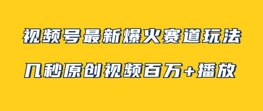 视频号最新爆火赛道玩法，几秒视频可达百万播放，小白即可操作（附素材）-网创社区