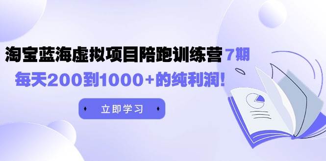 黄岛主《淘宝蓝海虚拟项目陪跑训练营7期》每天200到1000+的纯利润-网创社区