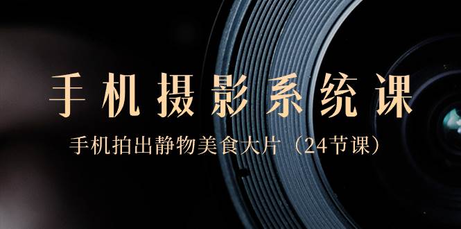 0基础-手机摄影系统课，手机拍出静物美食大片（24节课）-网创社区