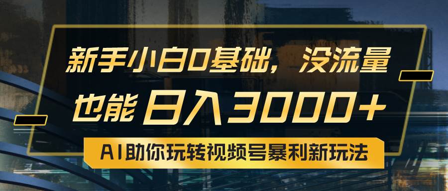 小白0基础，没流量也能日入3000+：AI助你玩转视频号暴利新玩法-网创社区