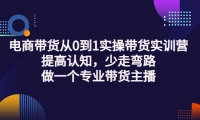 电商带货从0到1实操带货实训营:提高认知,少走弯路,做一个专业带货主播-网创社区