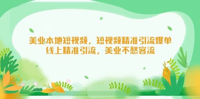 美业本地短视频，短视频精准引流爆单，线上精准引流，美业不愁客流-网创社区