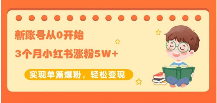 新账号从0开始3个月小红书涨粉5W+实现单篇爆粉，轻松变现（干货）-网创社区
