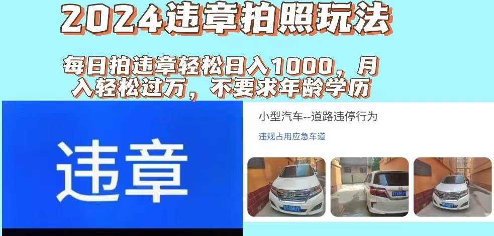2024违章拍照新玩法，推广躺赚+拍照赚钱双模式，日入1000+-网创社区