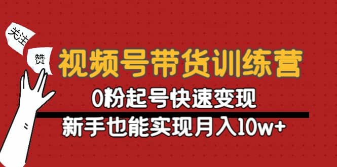 视频号带货训练营：0粉起号快速变现-网创社区