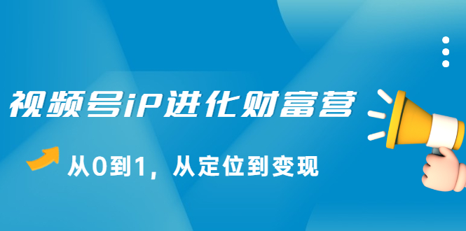 视频号iP进化财富营第1期，21天从0到1，从定位到变现-网创社区
