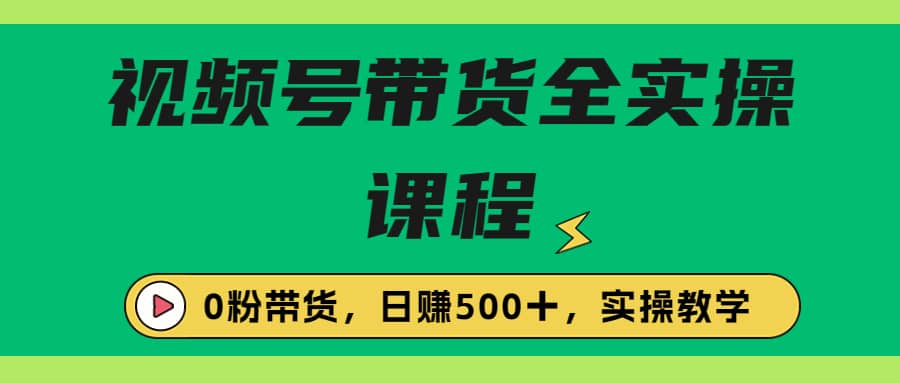 收费1980的视频号带货保姆级全实操教程，0粉带货-网创社区