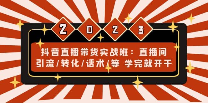 抖音直播带货实战班：直播间引流/转化/话术/等 学完就开干(无水印)-网创社区