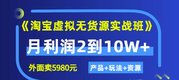 《淘宝虚拟无货源实战班》线上第四期：月利润2到10W+（产品+玩法+资源)-网创社区