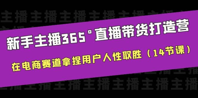 新手主播365°直播带货·打造营，在电商赛道拿捏用户人性取胜（14节课）-网创社区
