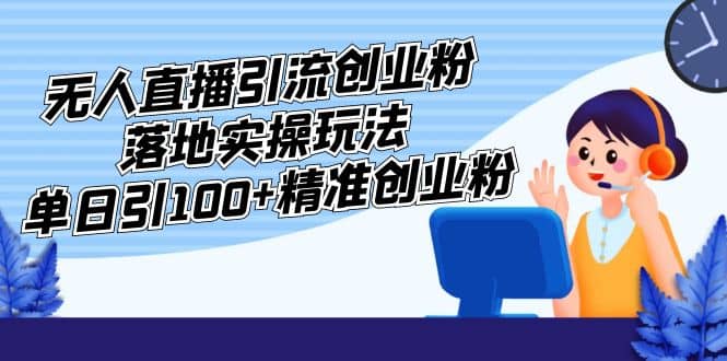 外面收费3980的无人直播引流创业粉落地实操玩法，单日引100+精准创业粉-网创社区